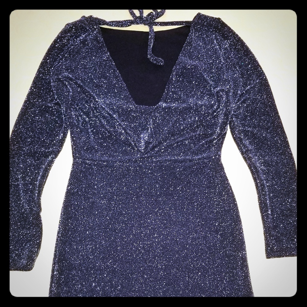 Black and silver sexy mini party dress